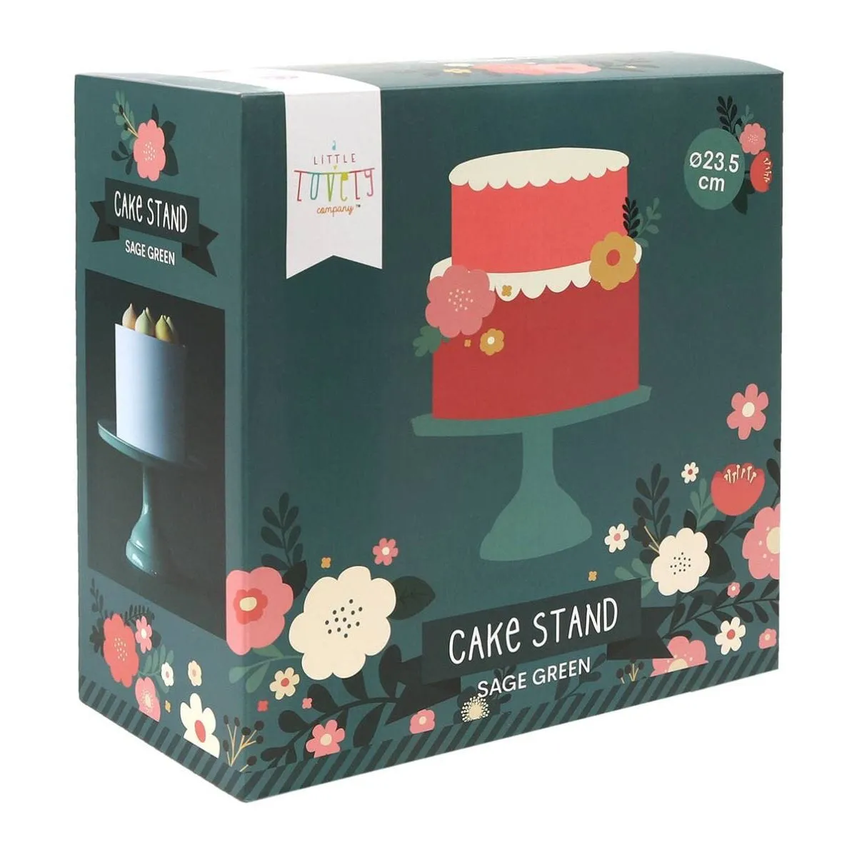 A Little Lovely Company Cake Stand: Small - Sage Green