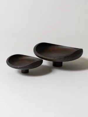 AEKA Object Footed Flat Bowl, Black