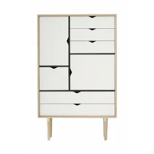 Andersen Furniture S5 Cabinet Soaped Oak, White Front