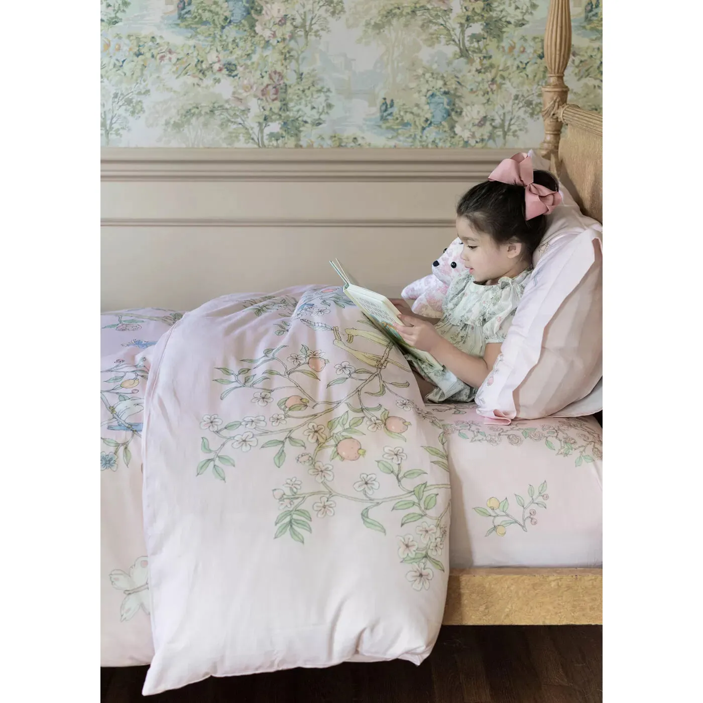 Atelier Choux Single Bed Duvet Cover - In Bloom Pink