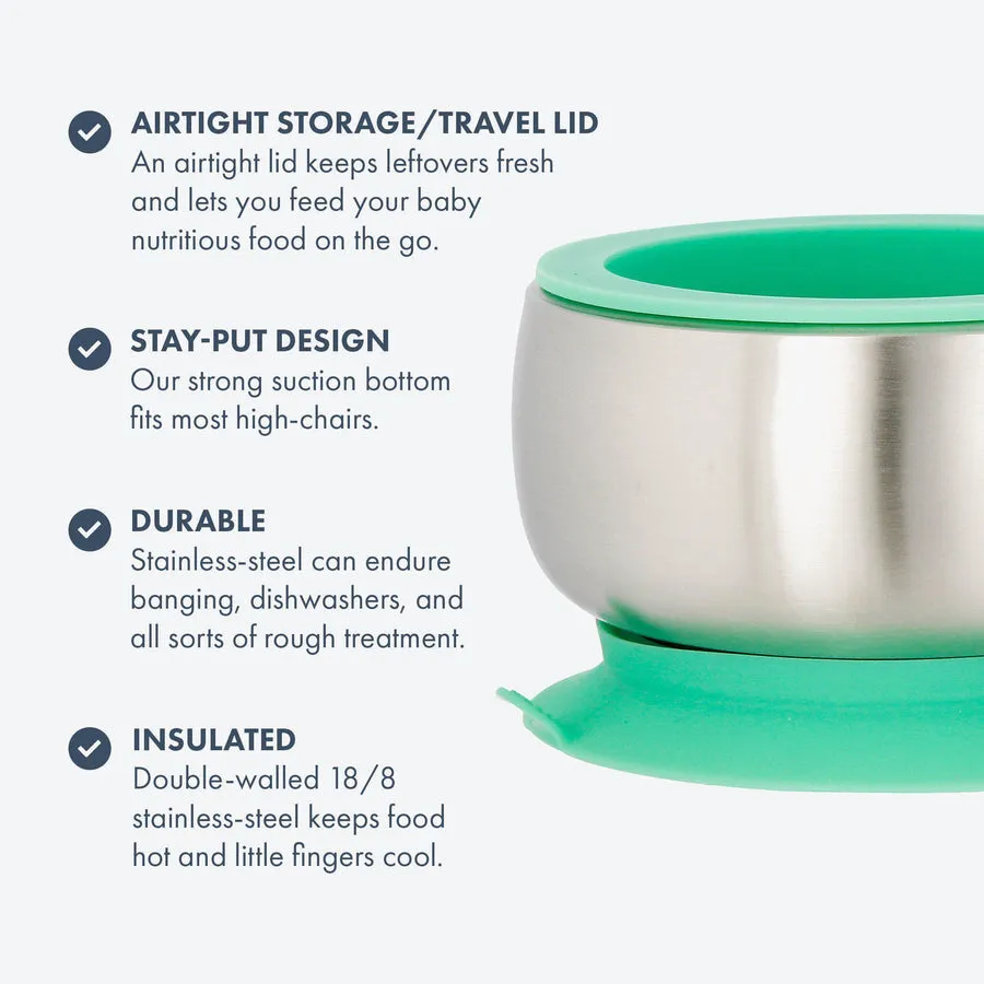 Avanchy Stainless Steel Suction Baby Bowl Lid Orange
