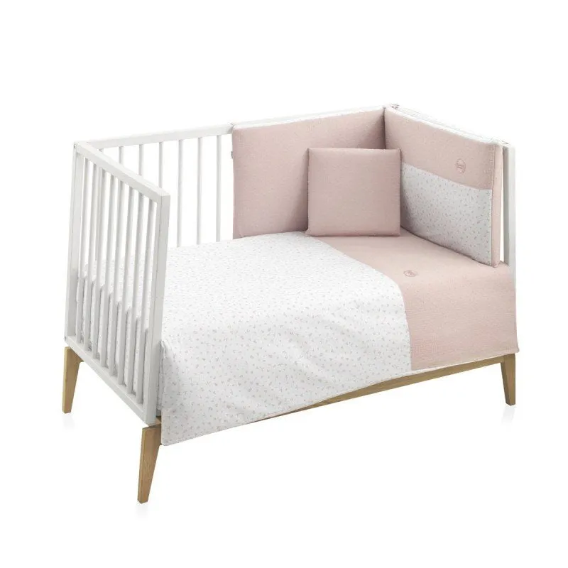 Cambrass Set 2 pcs. Quilt Cover Cot 70 Plumeti Pink 110x170x3 cm