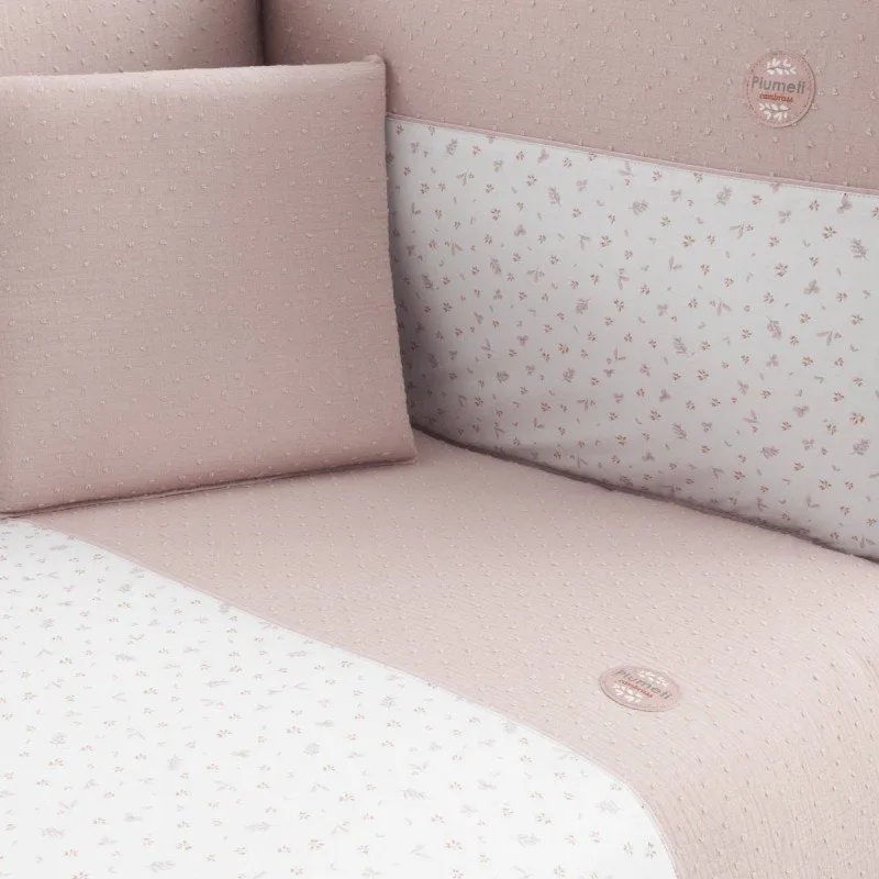 Cambrass Set 2 pcs. Quilt Cover Cot 70 Plumeti Pink 110x170x3 cm