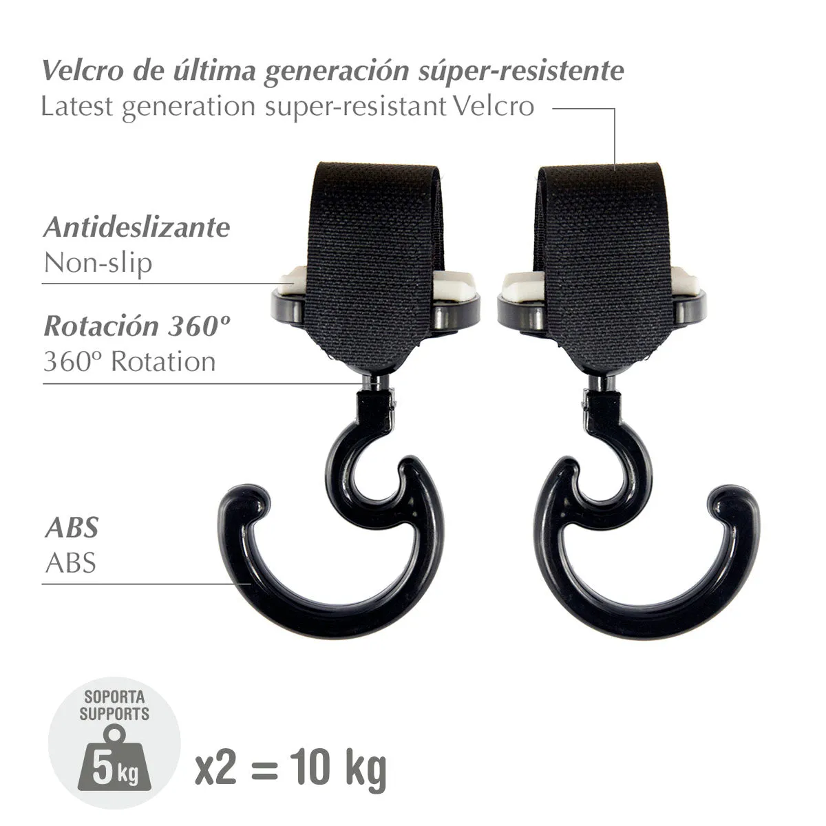 Cambrass Stroller Magic Hook Solid 1647 Black