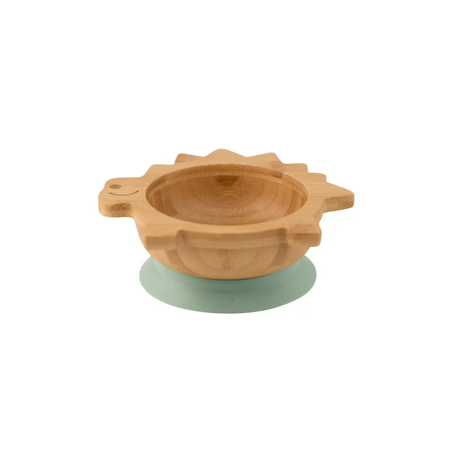 Citron Bamboo Suction Bowl with Spoon - Dino