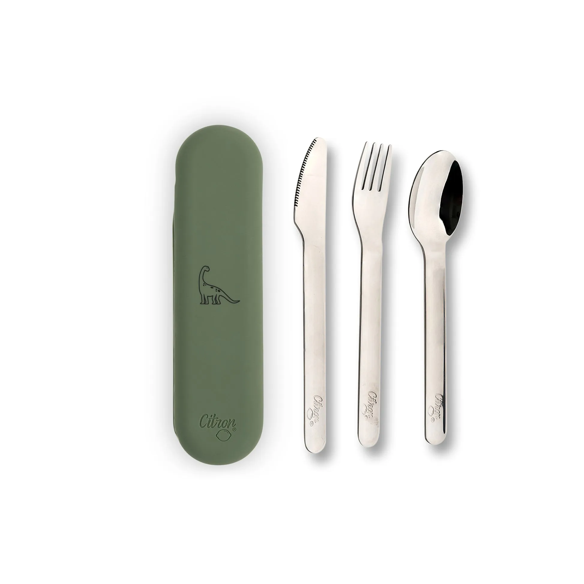 Citron Cutlery Set - Dino - Green