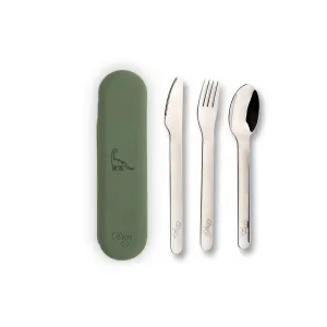 Citron Cutlery Set - Dino - Green