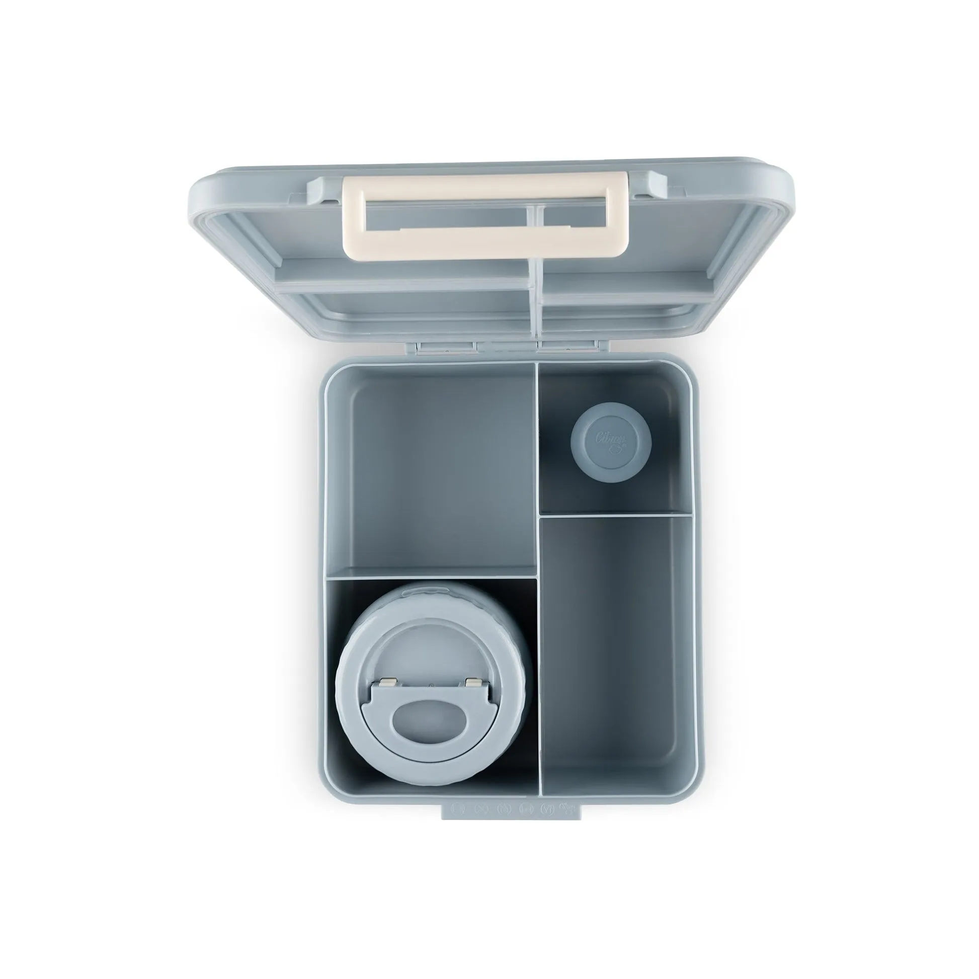 Citron Grand Lunchbox with Insulated Food Jar and Saucer - Spaceship - Dusty Blue