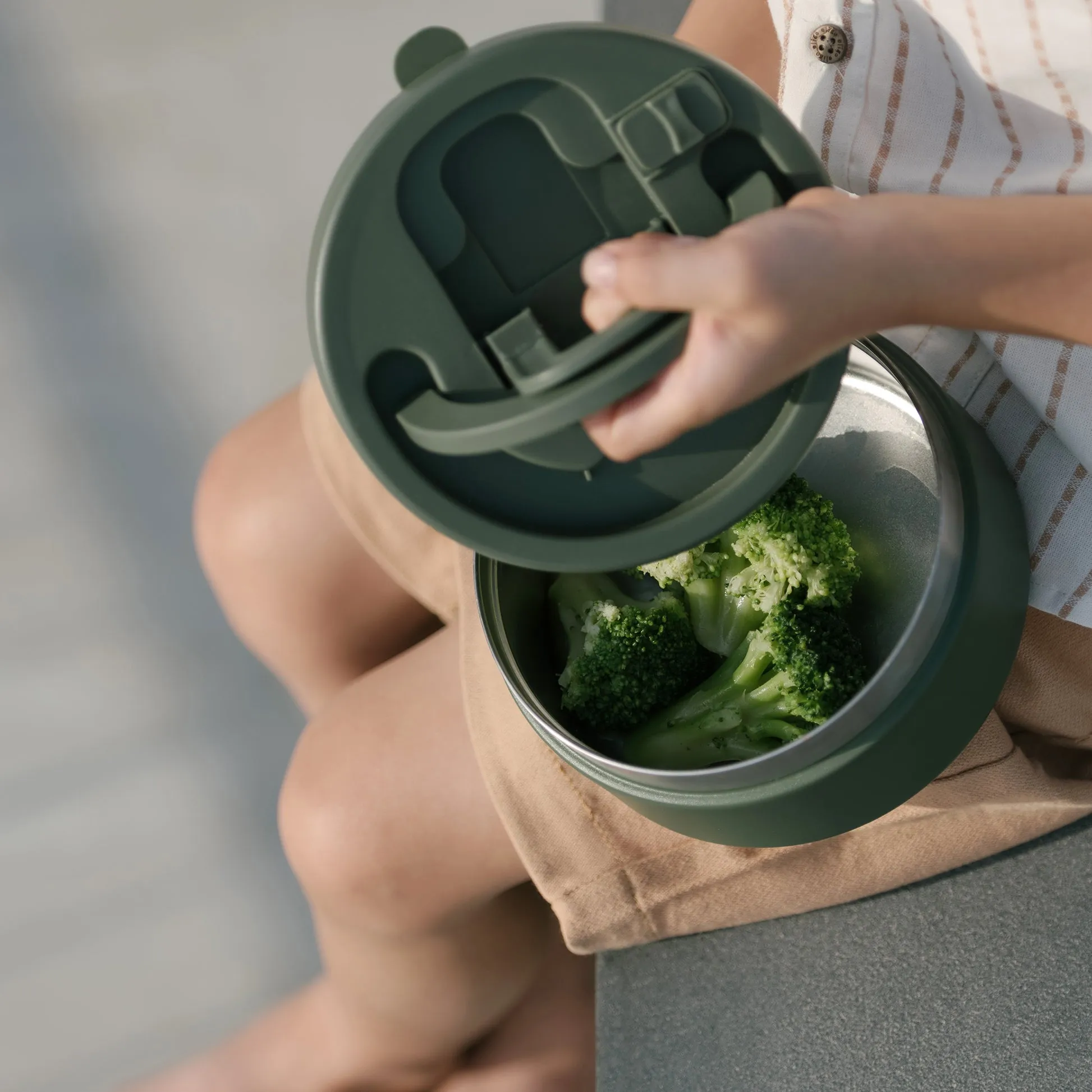 Citron Insulated Stainless Steel Food Jar 400ml - Olive Green