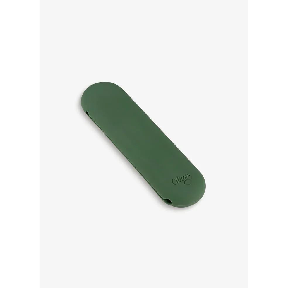 Citron PLA Set of 2 Cutlery and Case Green/Cream