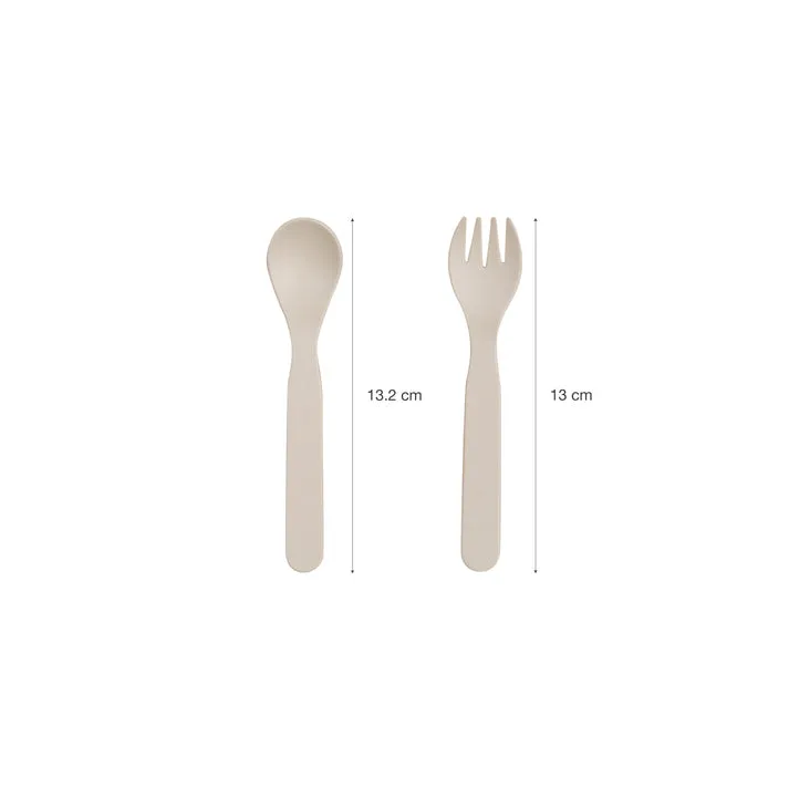 Citron PLA Set of 2 Cutlery and Case Green/Cream