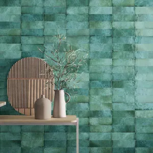Dyroy Green Decor Wall Tile 6.5x20cm Gloss