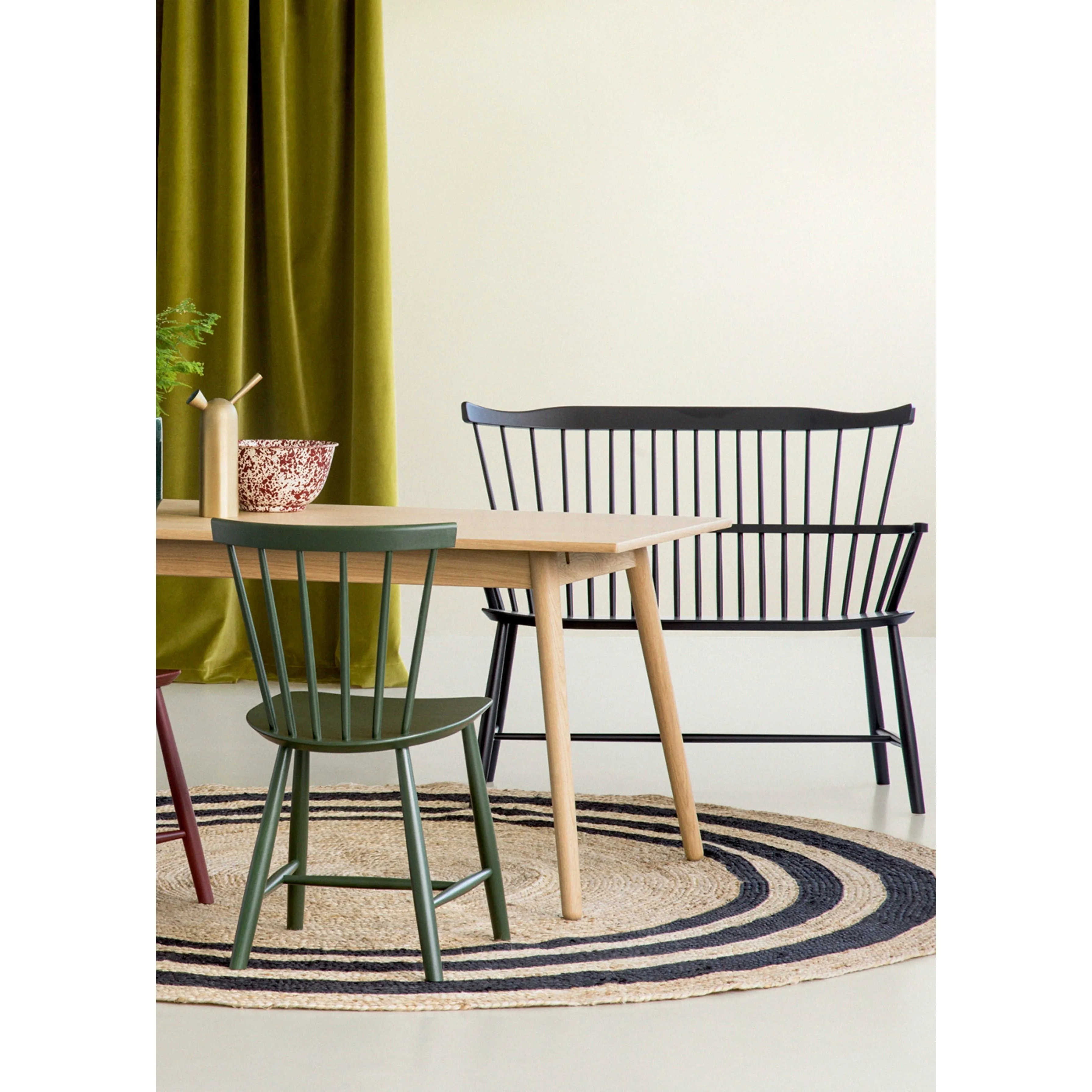 Fdb Mbler Brge Mogensen J52 D Bench In Beech, Black, W 106cm
