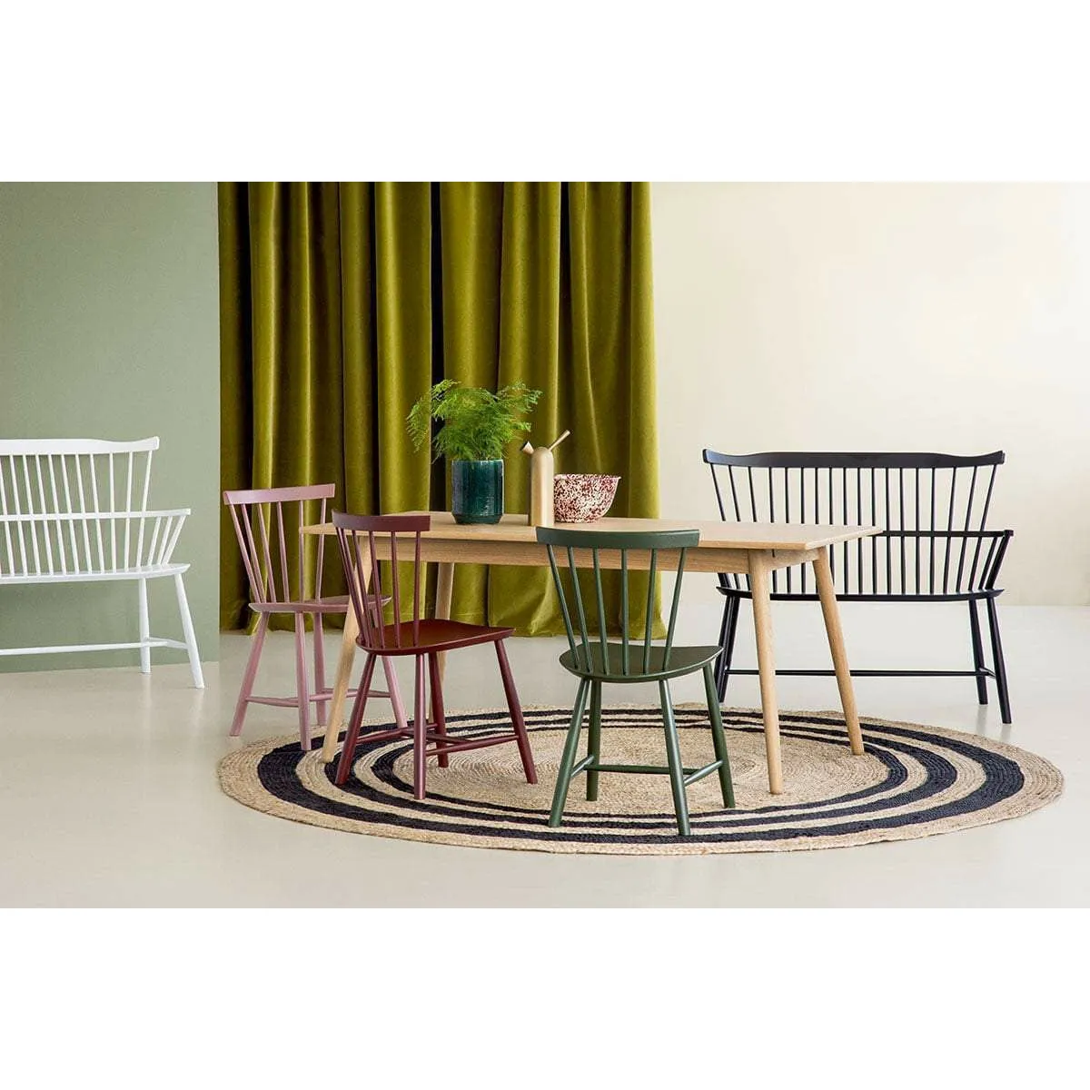 Fdb Mbler Brge Mogensen J52 D Bench In Beech, Black, W 106cm