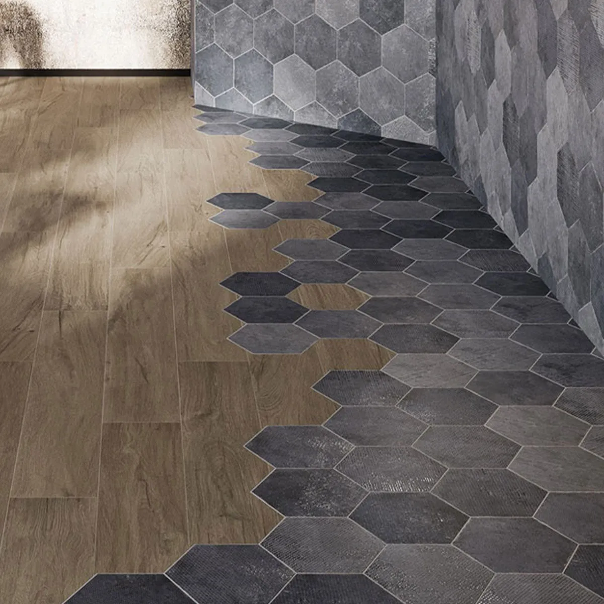 Fiori Lava Decor Hexagonal Porcelain Tile 23x27cm Matt