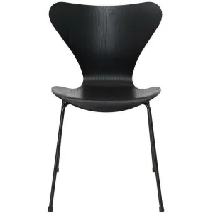 Fritz Hansen Series 7 Chair Dyed Ash Black Shell, Black Base