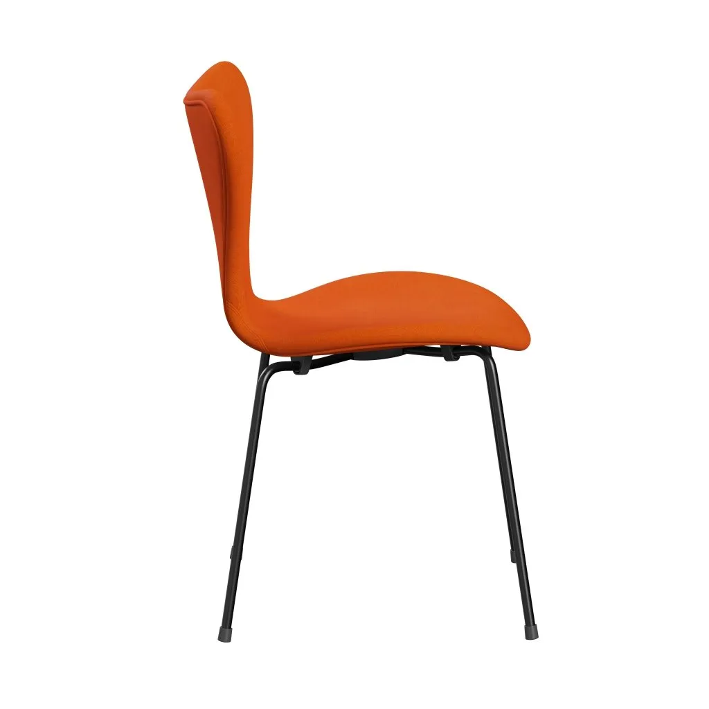 Fritz Hansen Series 7™ Chair Full Upholstery, Black/Remix Light Orange