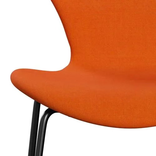 Fritz Hansen Series 7™ Chair Full Upholstery, Black/Remix Light Orange
