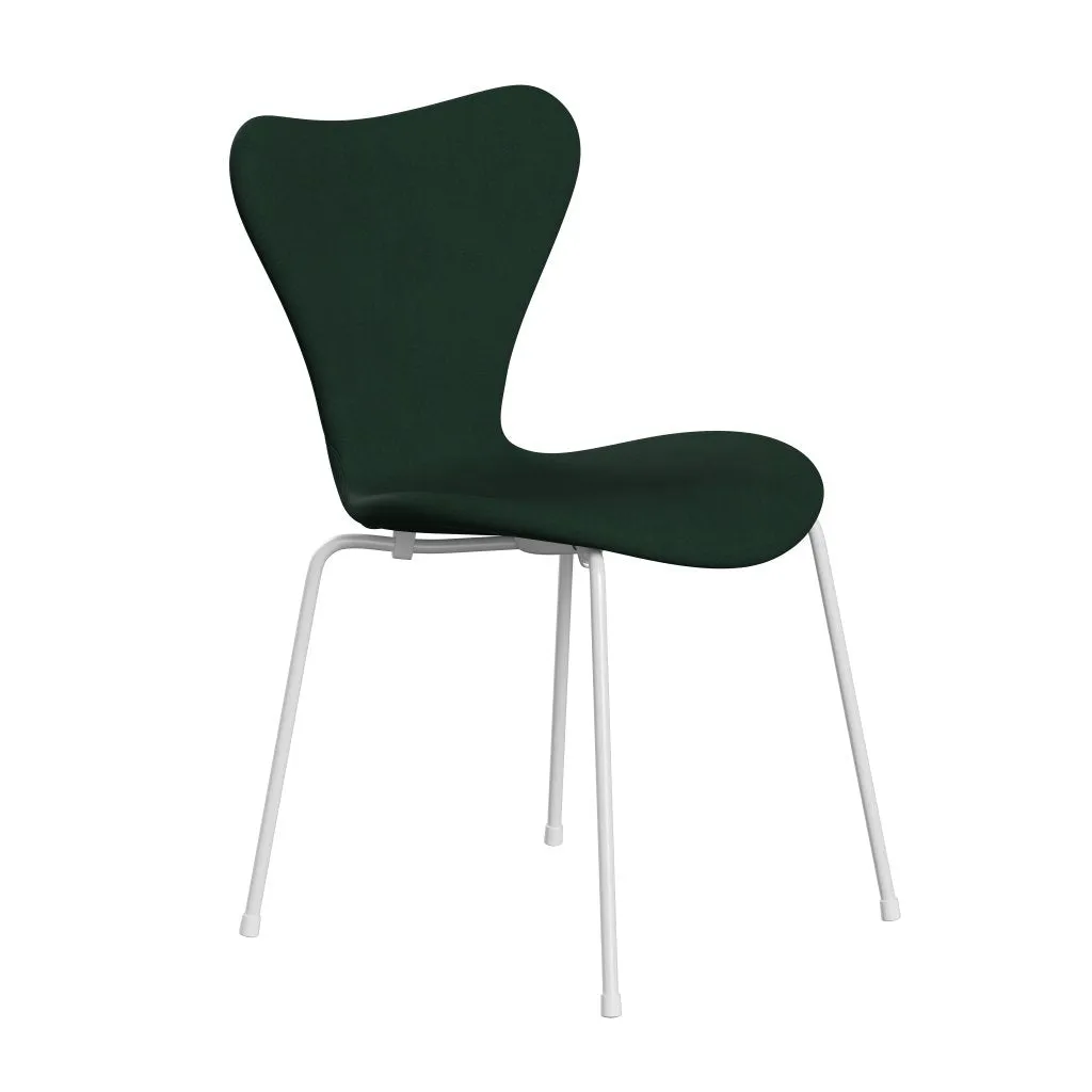 Fritz Hansen Series 7™ Chair Full Upholstery, White/Comfort Dark Green