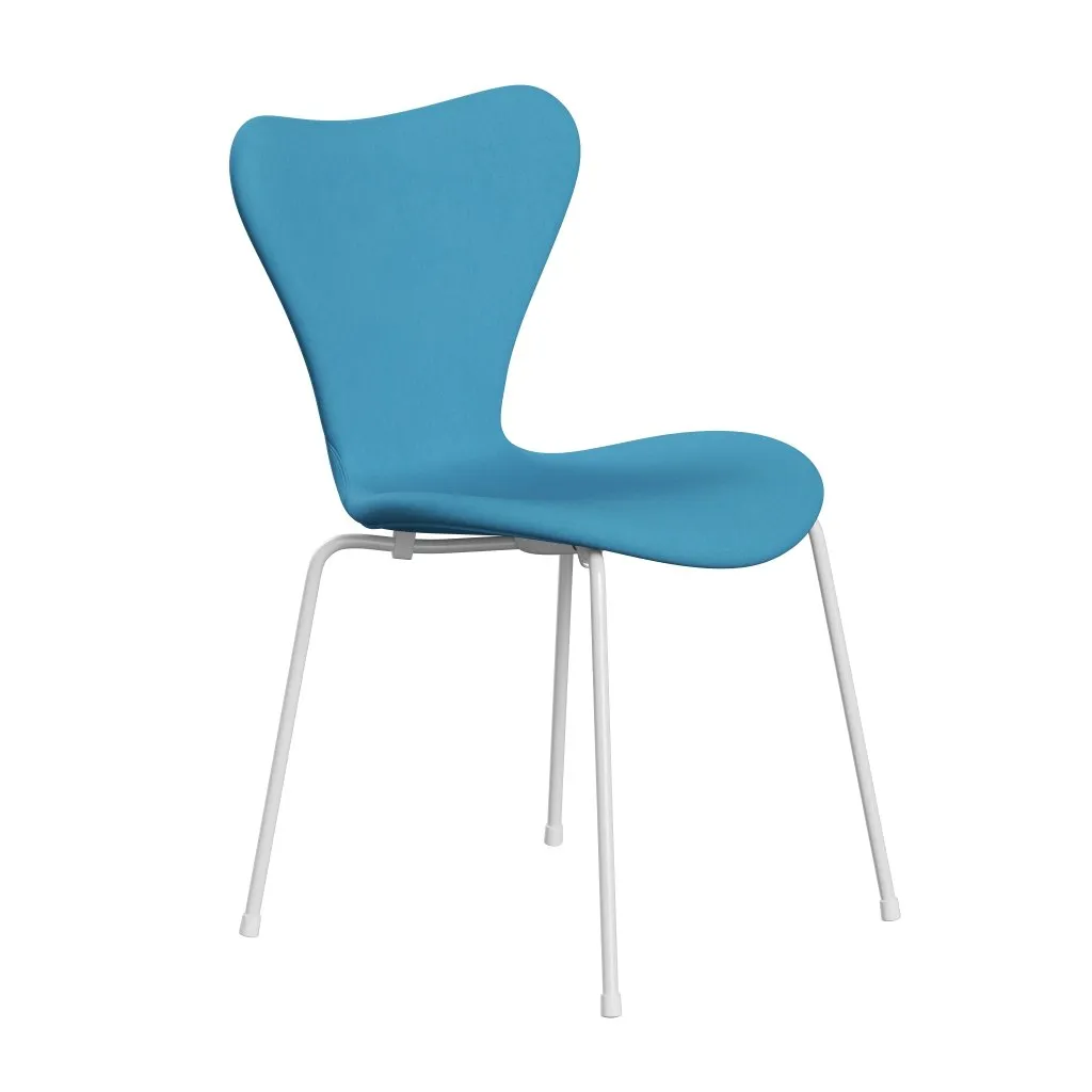 Fritz Hansen Series 7™ Chair Full Upholstery, White/Comfort Light Blue (C66010)