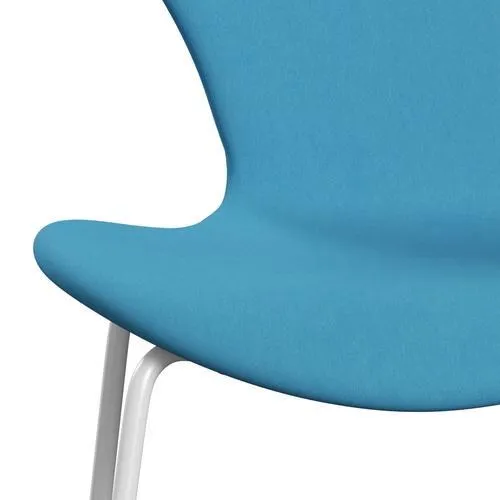 Fritz Hansen Series 7™ Chair Full Upholstery, White/Comfort Light Blue (C66010)