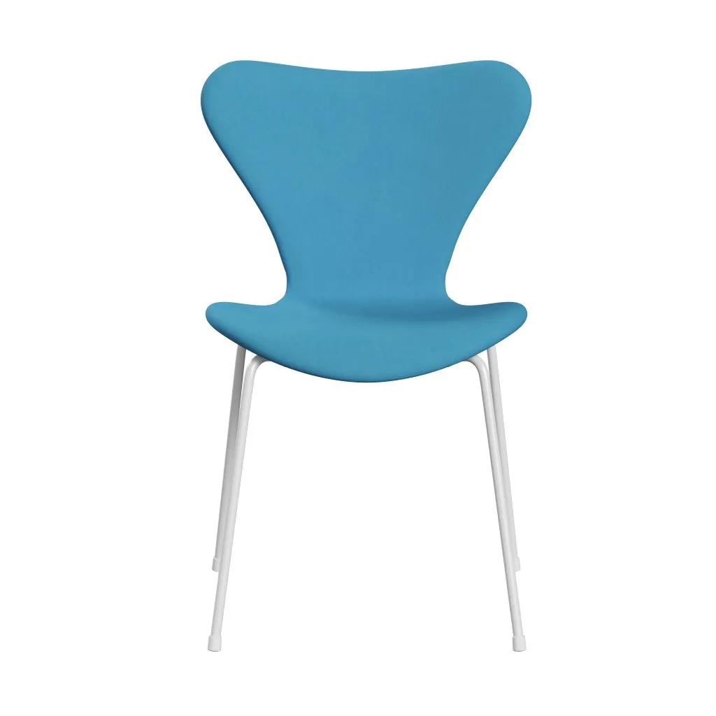 Fritz Hansen Series 7™ Chair Full Upholstery, White/Comfort Light Blue (C66010)