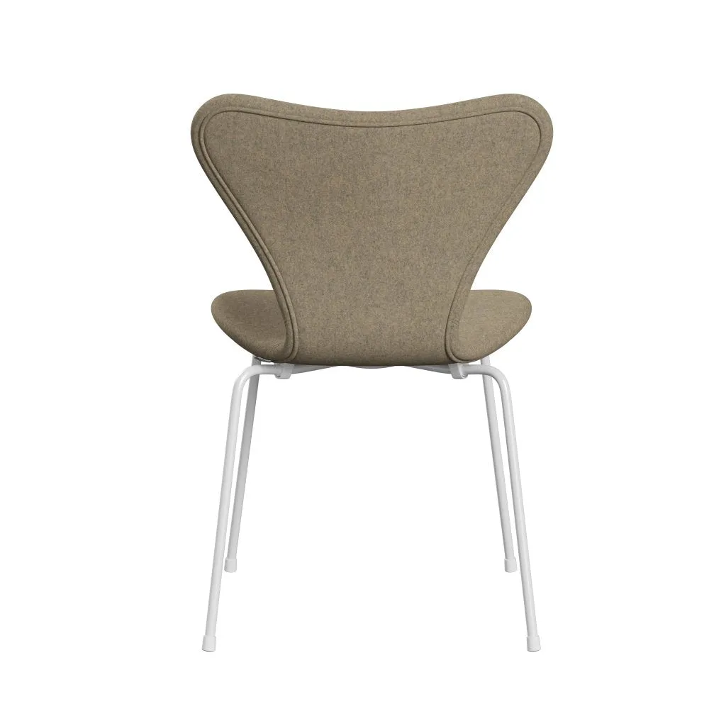 Fritz Hansen Series 7™ Chair Full Upholstery, White/Divina Melange Grey Sand