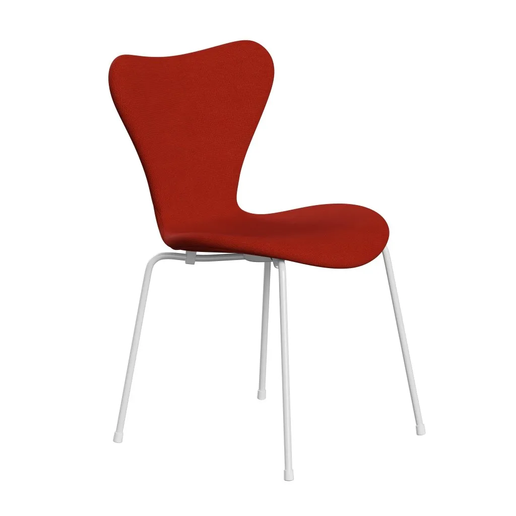 Fritz Hansen Series 7™ Chair Full Upholstery, White/Hallingdal Orange (Hal600)