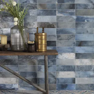 FS Raku Blue Decor Wall Tile 20x40cm Matte
