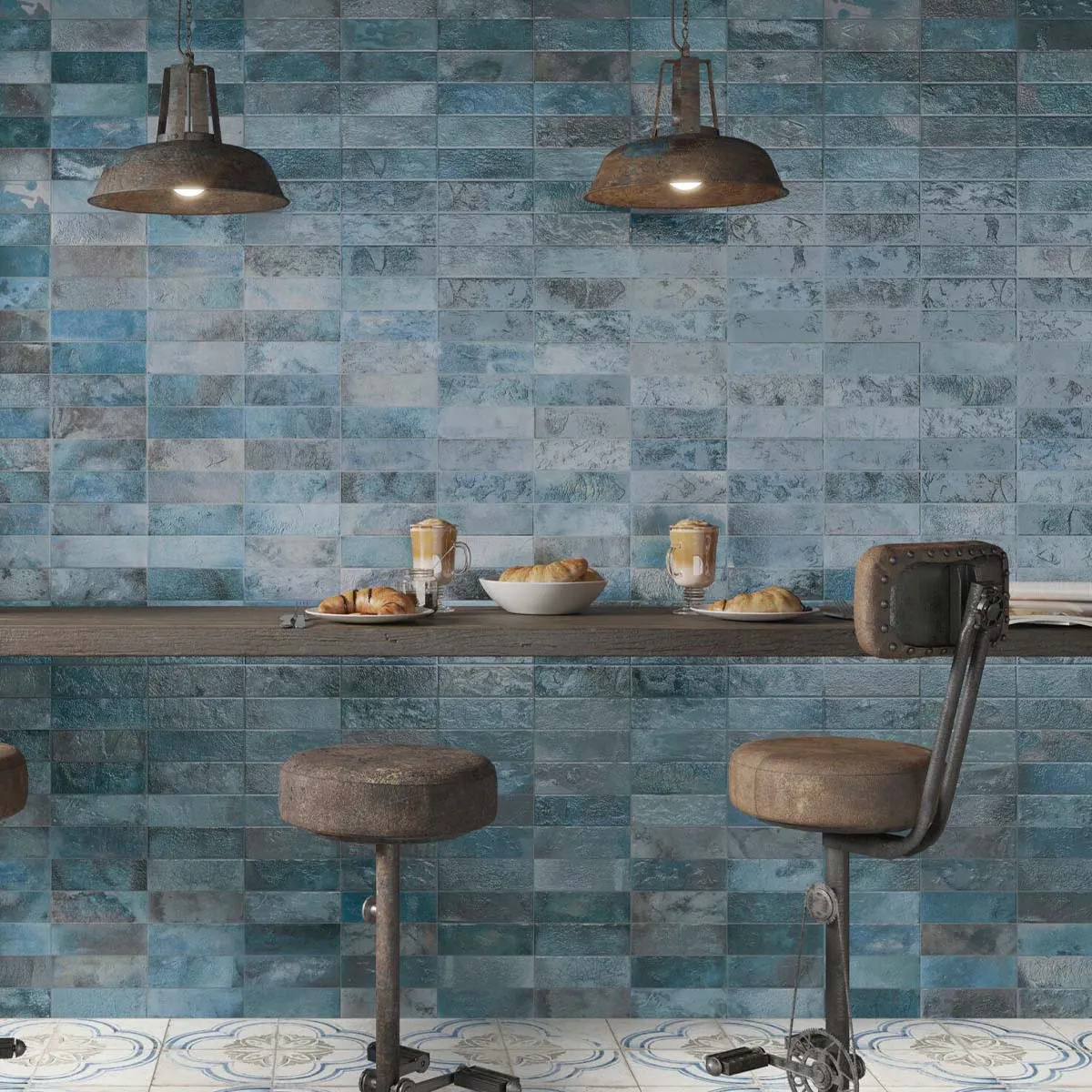 FS Raku Blue Decor Wall Tile 20x40cm Matte