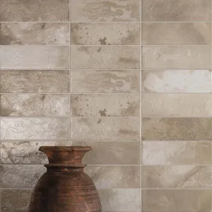 FS Raku Cream Decor Wall Tile 20x40cm Matte