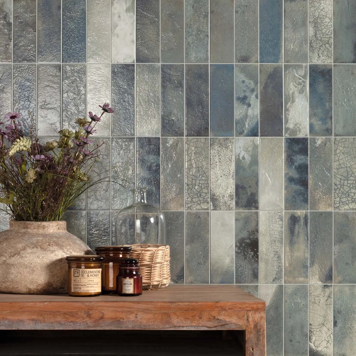 FS Raku Sage Decor Wall Tile 20x40cm Matte