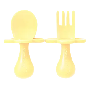 Grabease Fork and Spoon Set Light Yellow