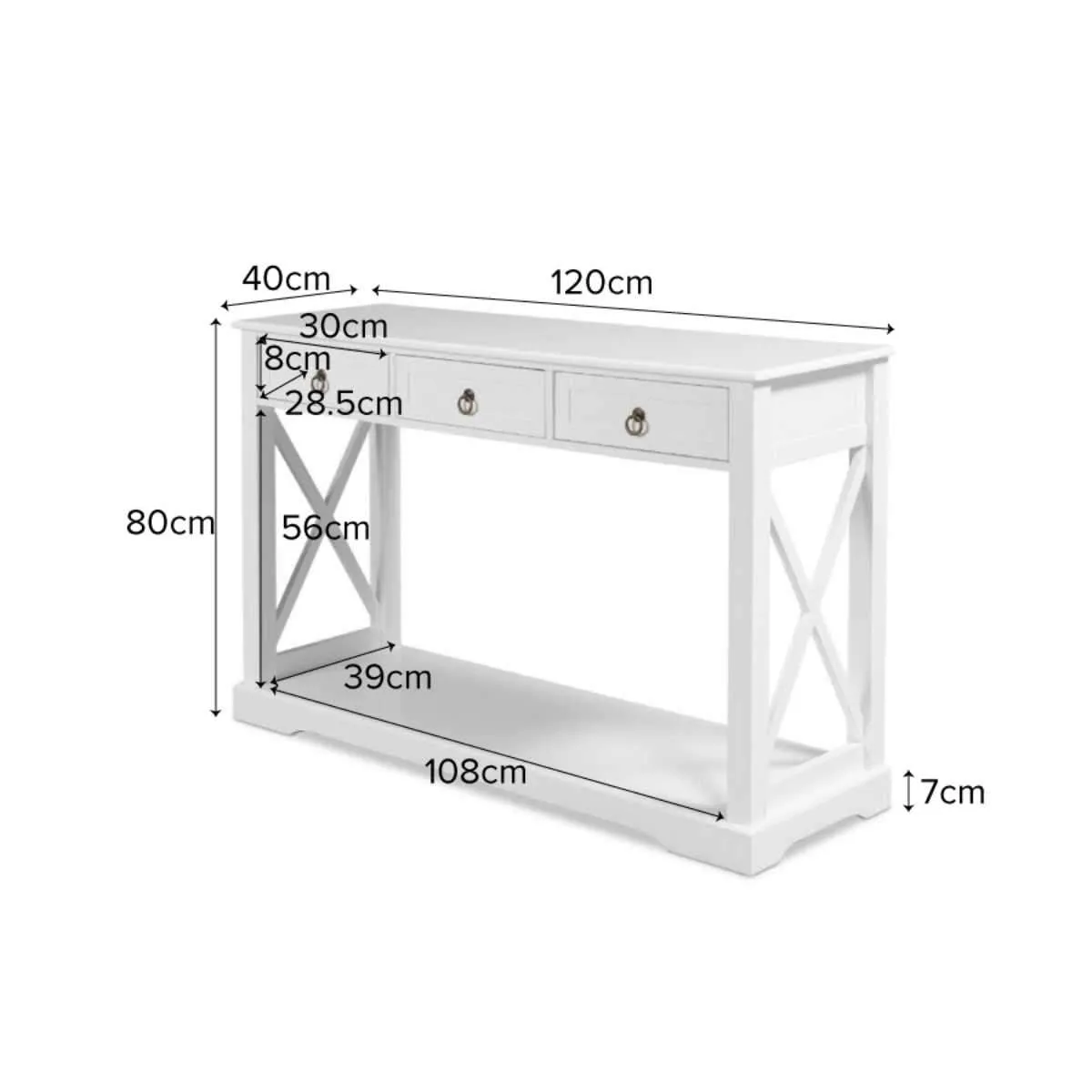 Hamptons Console Table Mocka