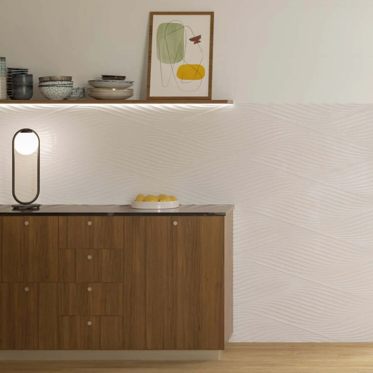 Ice Waves Decor Wall Tile 33x100cm Gloss