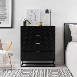 Inca Four Drawer - Black Mocka