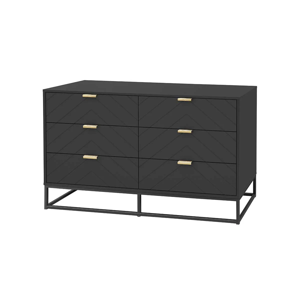 Inca Six Drawer - Black Mocka