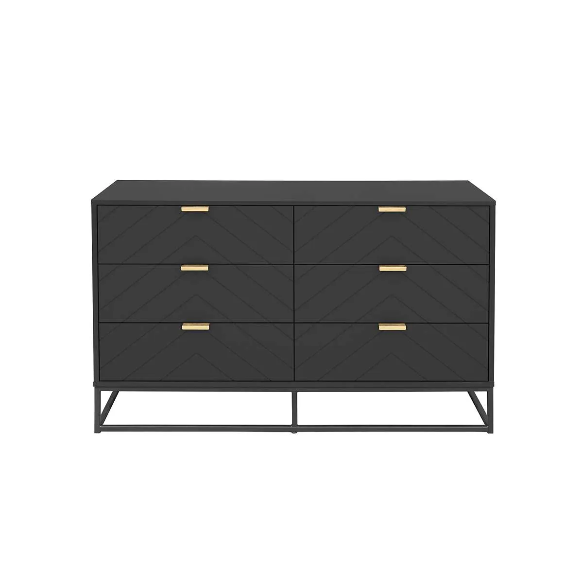 Inca Six Drawer - Black Mocka