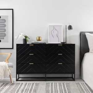 Inca Six Drawer - Black Mocka