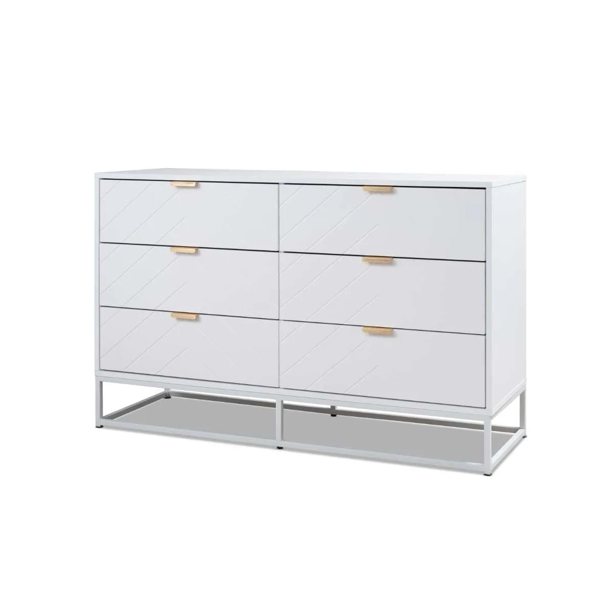 Inca Six Drawers - White Mocka
