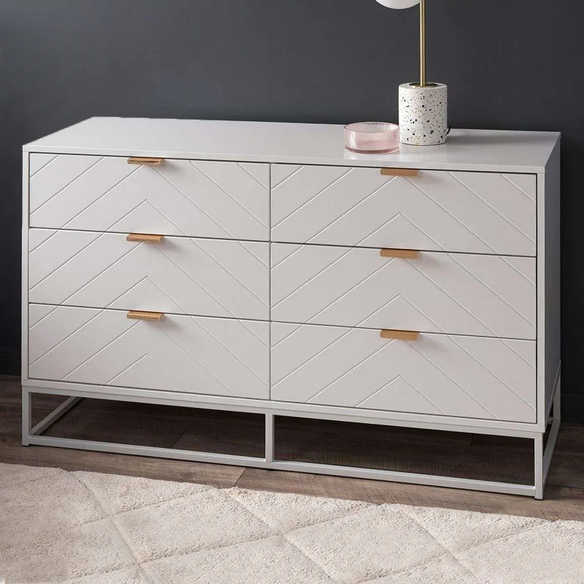 Inca Six Drawers - White Mocka