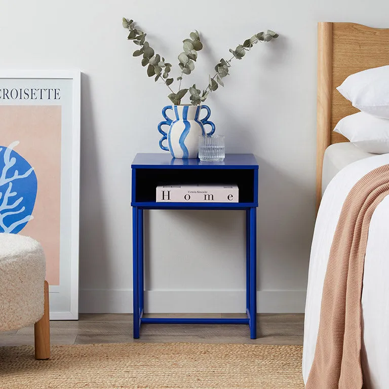 Jude Bedside Table - Blue Mocka
