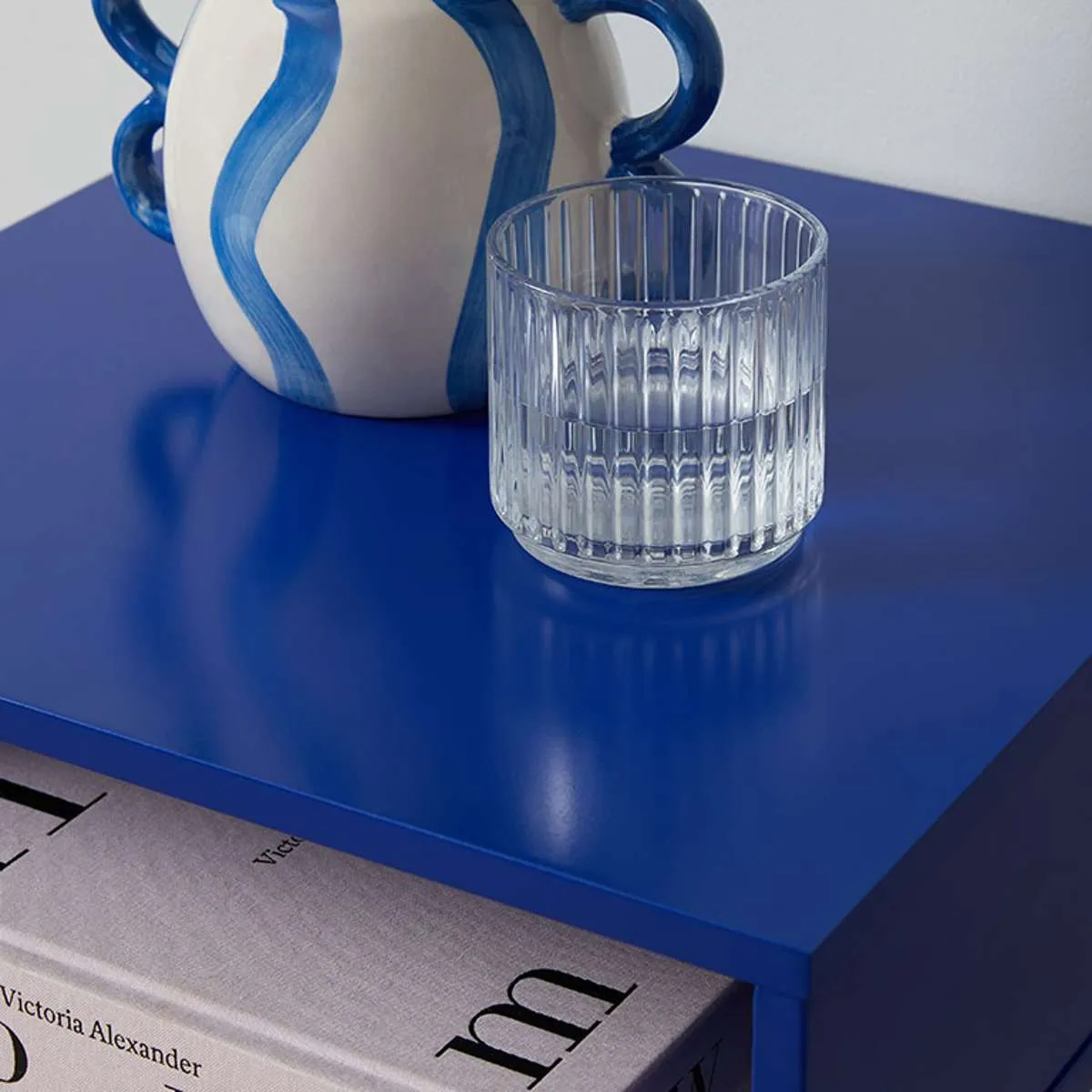 Jude Bedside Table - Blue Mocka