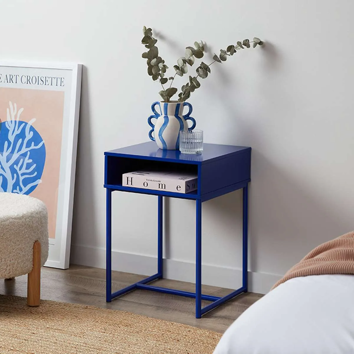 Jude Bedside Table - Blue Mocka
