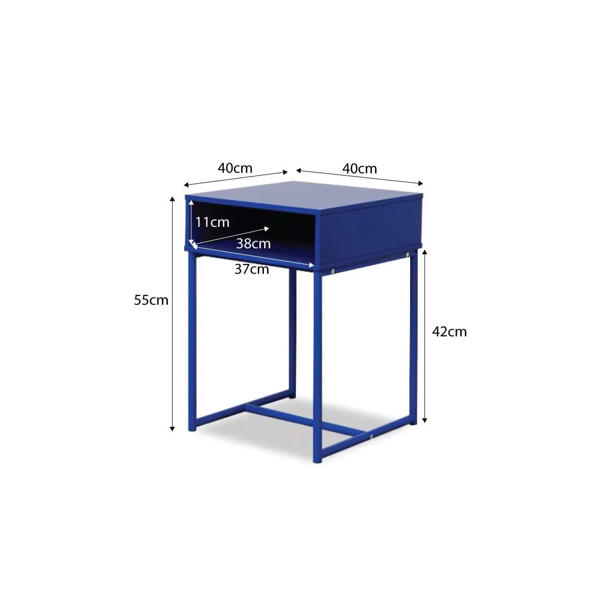 Jude Bedside Table - Blue Mocka