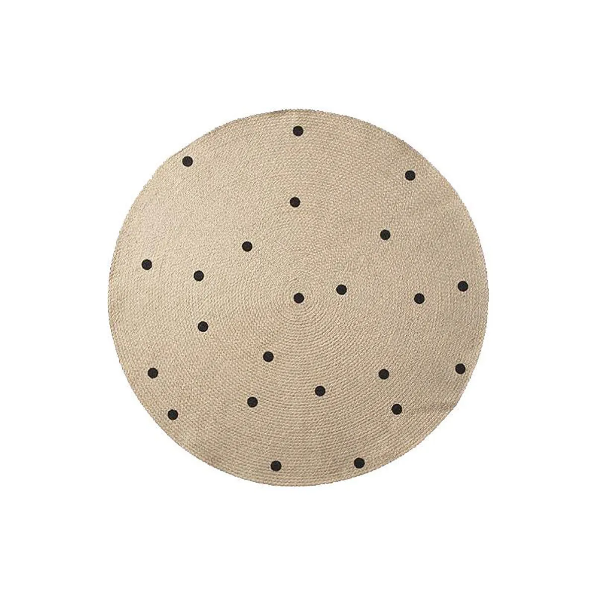 Jute Carpet - Black Dots