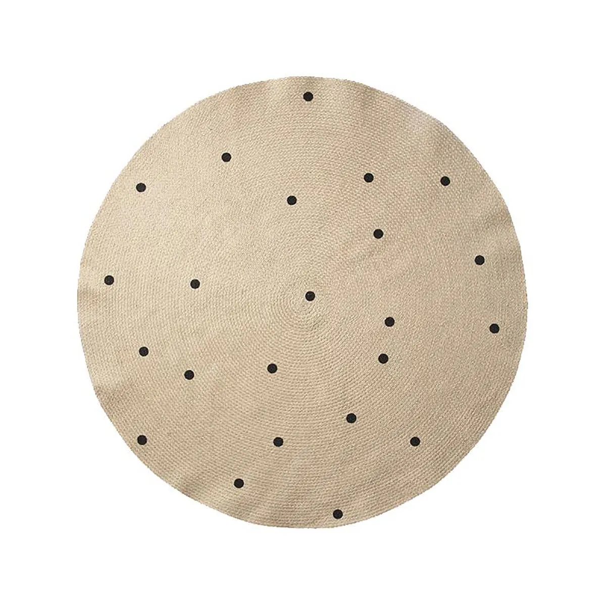 Jute Carpet - Black Dots