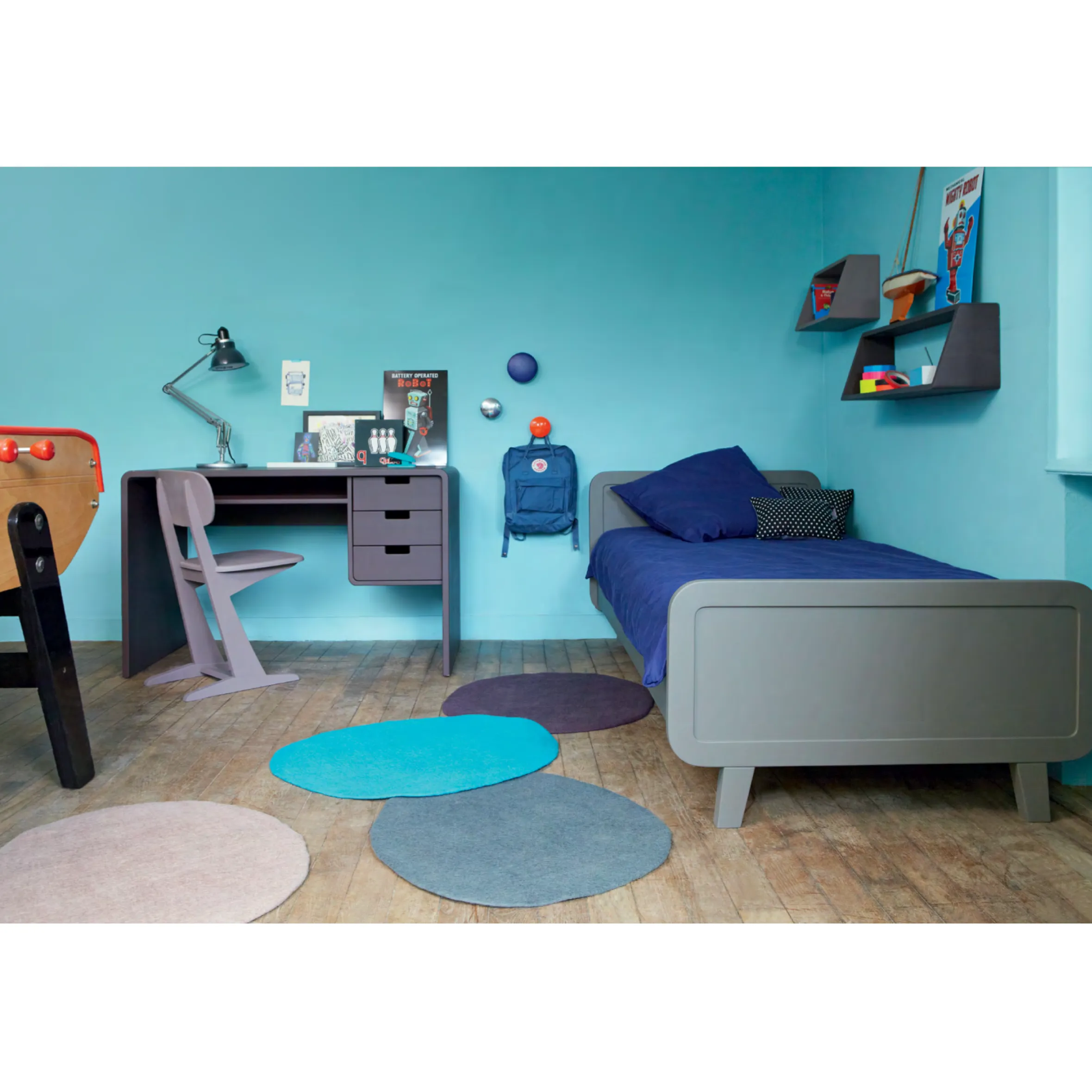 Laurette Lit rond 90 x 200cm Bed Mouse Grey (Pre-Order; Est. Delivery in 3-4 Months)