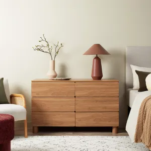 Leeroy Six Drawer - Hazelnut Mocka