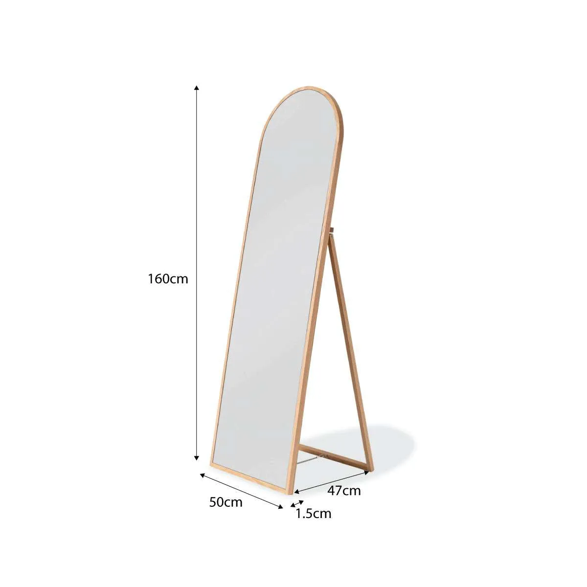 Lena Full Length Arch Oak Mirror Mocka